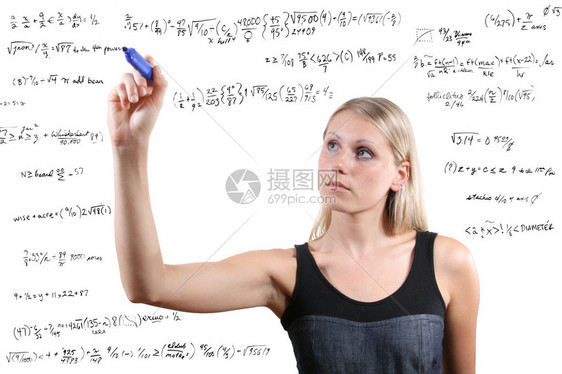 女人写数学方程式图片