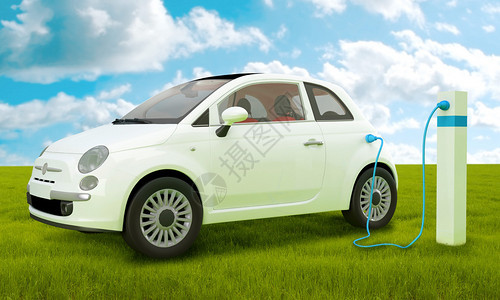 电动汽车充电到绿图片