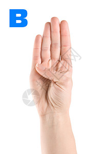 拼写美国手语字母ASL的手背景图片