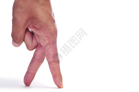 男人用手指的手模仿一个人走图片