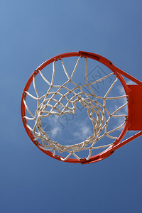 带网的户外篮球架背景图片