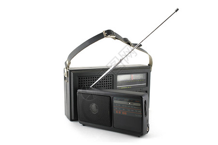 白色的两个旧袖珍收音机图片