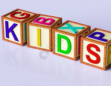 WoodenBlocks拼写孩子作为儿童图片