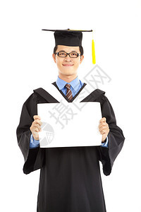 持空白文凭证书的毕业学图片