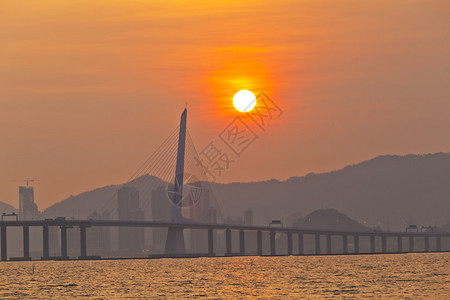 香港日落桥背景图片