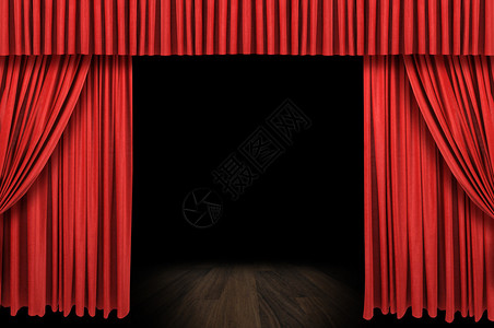 大红色幕布舞台开场深色背景背景图片