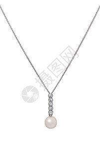 美丽的珍珠滴套装着小面方钻石背景图片