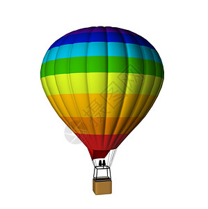 有彩虹颜色的热气球背景图片