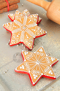 圣诞姜饼糖星饼干图片