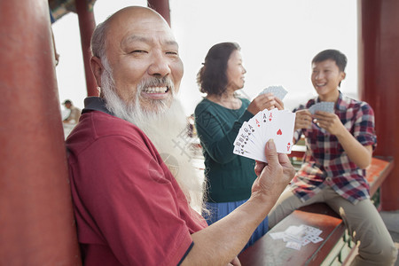 景山公园的中庭纸牌图片