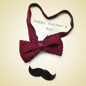 弓领结形成心脏胡子和幸福父亲日的句子图片
