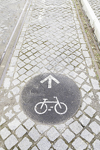 签署自行车路城市自行车道细节体育图片