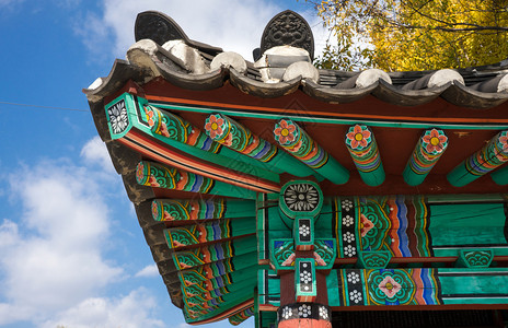 韩国寺庙屋顶结构细节图片