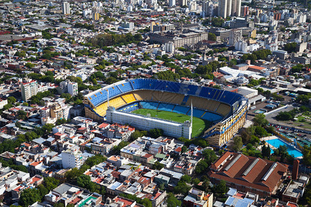 从阿根廷博卡青年体育场布宜诺斯艾利斯的直升机上查看图片