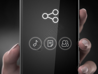 共享音乐文件或智能手机朋友交流概念图片