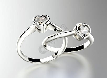 金环有心脏形状的金环钻石珠宝图片