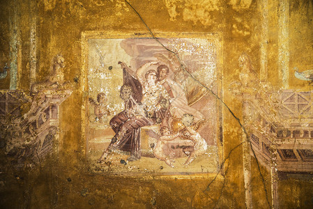 意大利庞贝罗曼frescoes的罗曼fresco图片