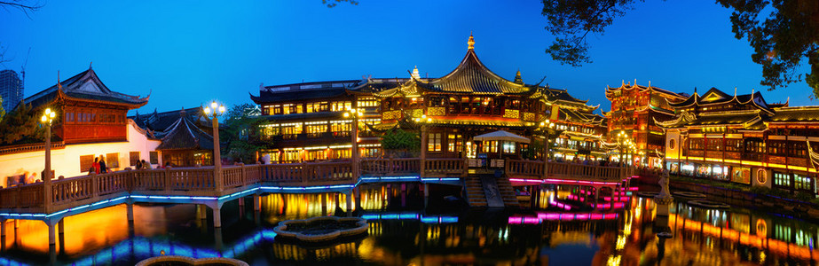 豫园黄昏茶楼上海图片