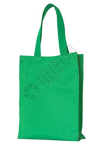 绿色购物布袋白纸孤立图片