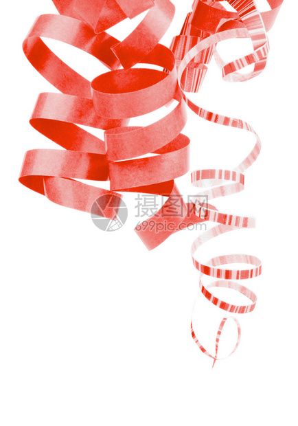 白色背景孤立的红色和有条纹挂图片