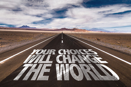 你的选择会改变世界在沙漠背景图片