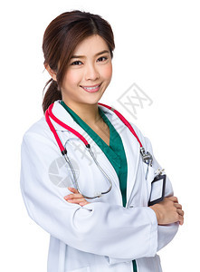 穿白大衣的亚洲女医生图片