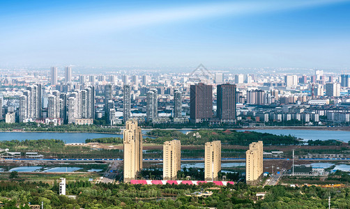 鸟瞰城市景观空中拍摄城市住宅图片