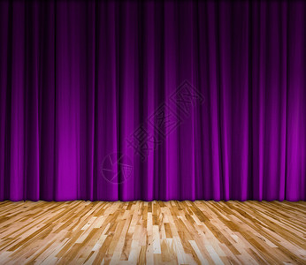 背景与紫色窗帘和木地板内部背景产品展示的内部模板内部剧院图片
