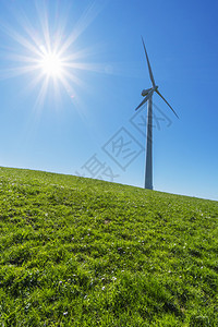风车工业能源园区可再生和态电能生产草图片