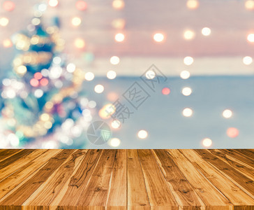木板与复古色调的闪光散景圣诞主题它闪发光您可以申请产品展示壁纸背景图片