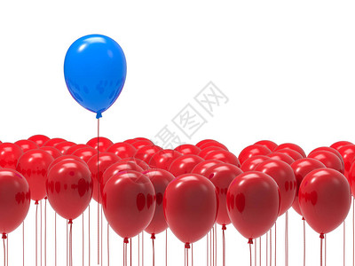 红气球中蓝色气球的图片