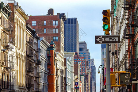 纽约市SohO曼哈顿的百老街和图片