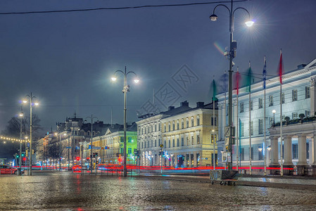 赫尔辛基中心夜图片