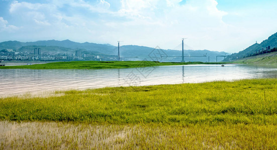 桥梁施工现场长江三峡图片