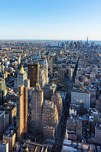 名建筑素材星际视线与天空骑士在美国纽约市曼哈顿市中心和背景