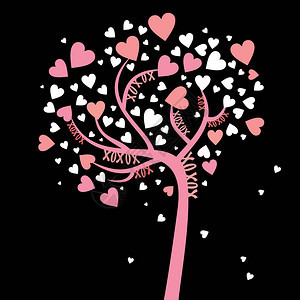 爱之树在小心和大心中粉图片