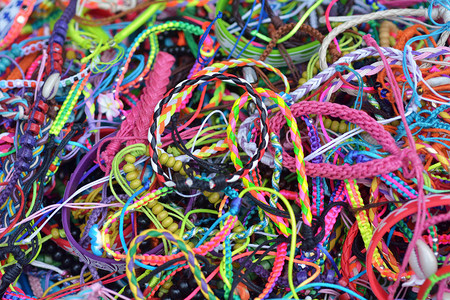 彩色手链打结绳手悬链运动尼龙绳编织抽图片