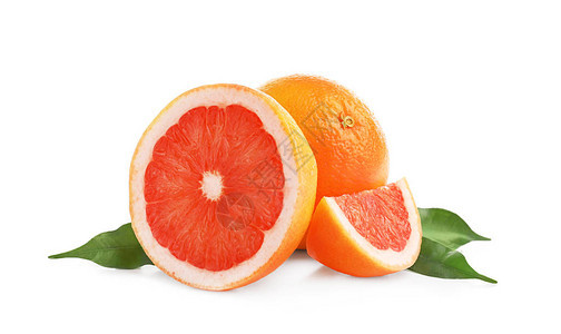 白色背景上的新鲜柑橘类水果图片