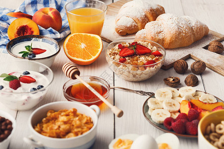 丰富的欧陆式早餐菜单图片
