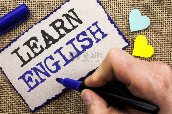 概念手写显示学习英语商业照片展示了学习另一种语言学习一些外国交流写的粘滞便笺黄图片