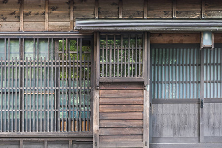 日本传统木屋立面背景图片