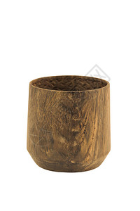白色背景中的木工艺杯子碗背景图片