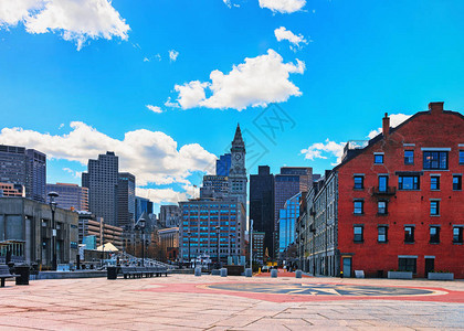 美国马萨诸塞州波士顿的海关大楼背景图片