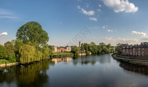 Shropshire的英国大桥Severn河Severn河全景图片