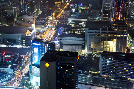 夜城顶视图曼谷图片