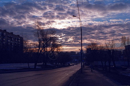 3月莫斯科日出西南郊图片