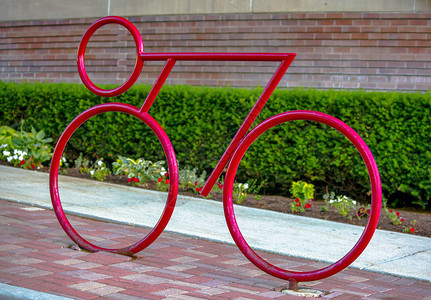 盐湖城市中心一个自行车停泊图片