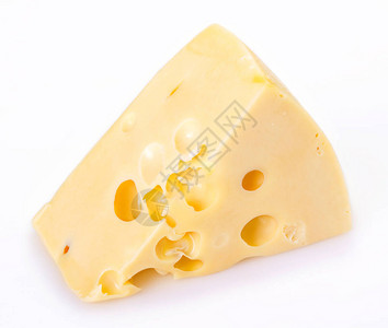 在白色背景上分离的奶酪背景图片