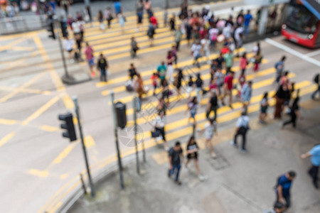 香港城市街道的模糊图片