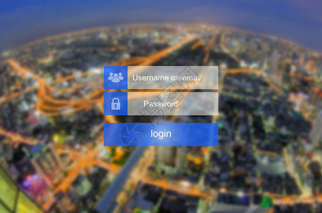 触摸屏上的登录界面在交通模糊背景上的虚拟数字显示器上触摸登录框用户背景图片